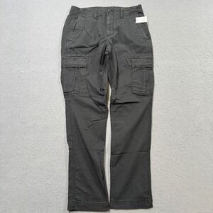 NEW Gap Cargo Pants Men's 30x30 Dark Gray Ripstop Straight Leg Utility Tactical